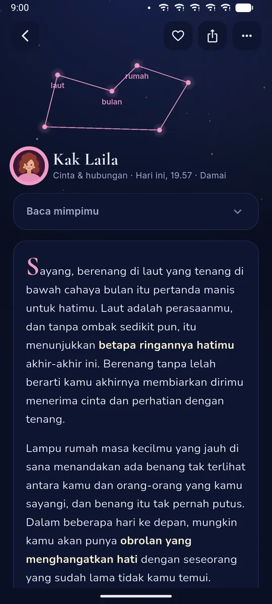 Tafsir mimpi yang mendetail, seperti surat